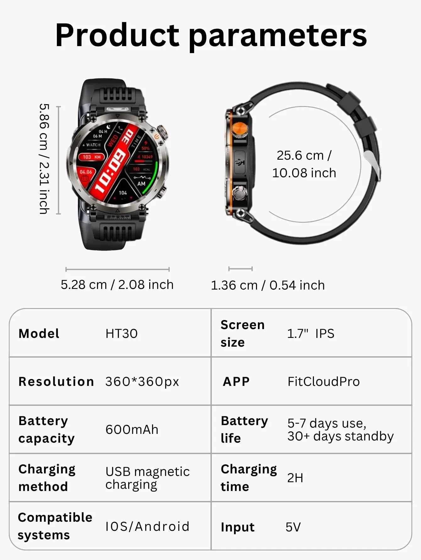 Men's Smart Watch - Call, Compass, LED, Sports