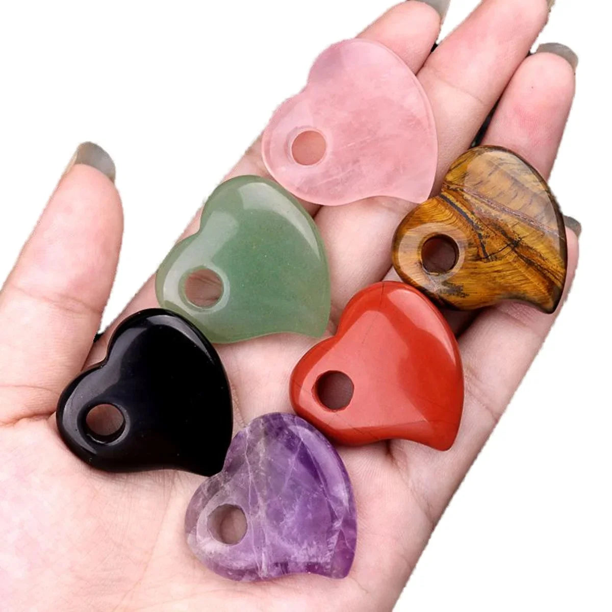 30MM Heart Shaped Quartz Healing Pendant