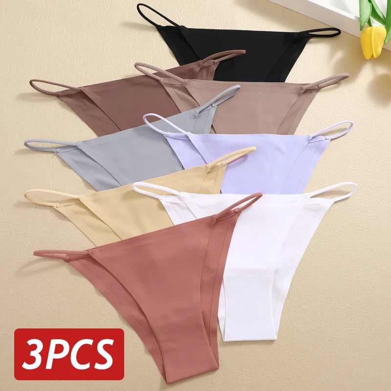 Set of 3 Ice Silk Ultra-Thin Seamless Women's Panties