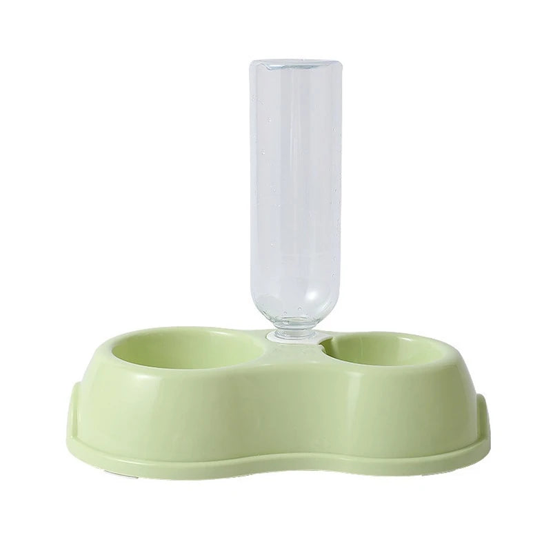 Pet Cat Bowl Automatic Feeder Water Dispenser Dog Cat Food Bowl with Drinking Raised Stand Double Dish Bowls for Cats Dogs Pet - Daisan Mart