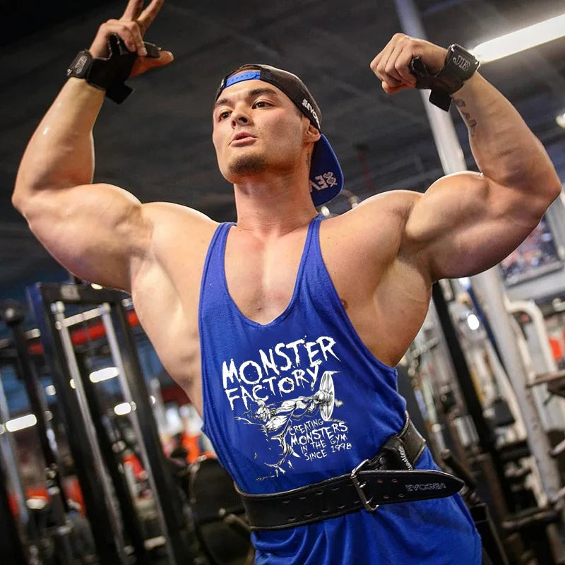 Men's Gym T-Shirt, Sleeveless, Bodybuilding, Slim Fit
