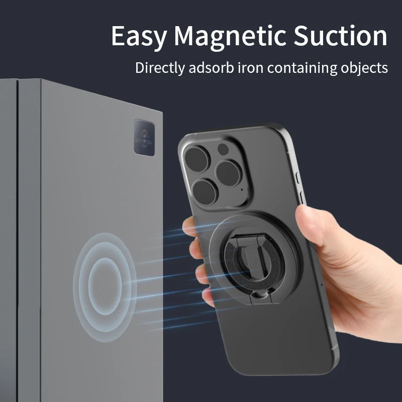 Phone Luxurious Electroplating Double-sided Magnetic Holder for iPhone 16 15 Gym Metal Rotatable Finger Ring Strong Magnet Stand - Daisan Mart