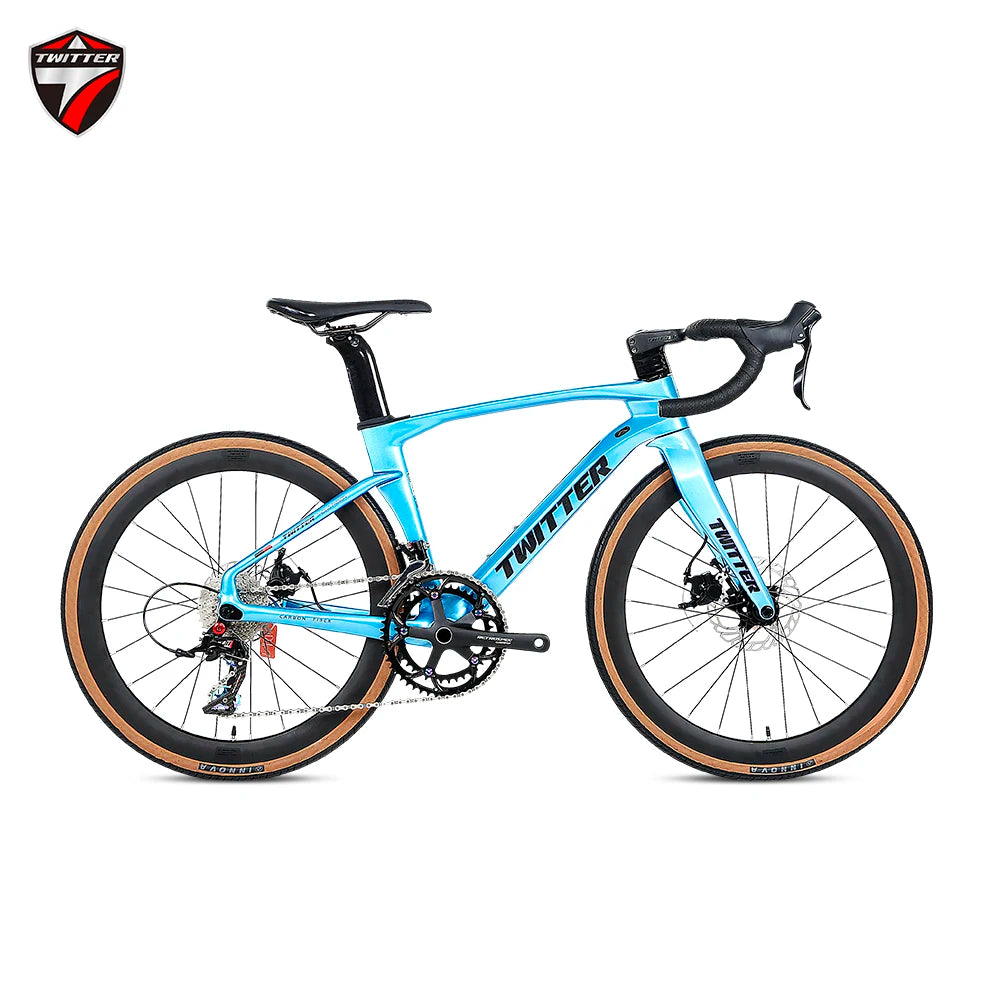 Twitter children's carbon fiber road bike 24 inch Hydraulic Disc Brake Road Racing Bicycle WheelTop GEX-12S student bicicleta