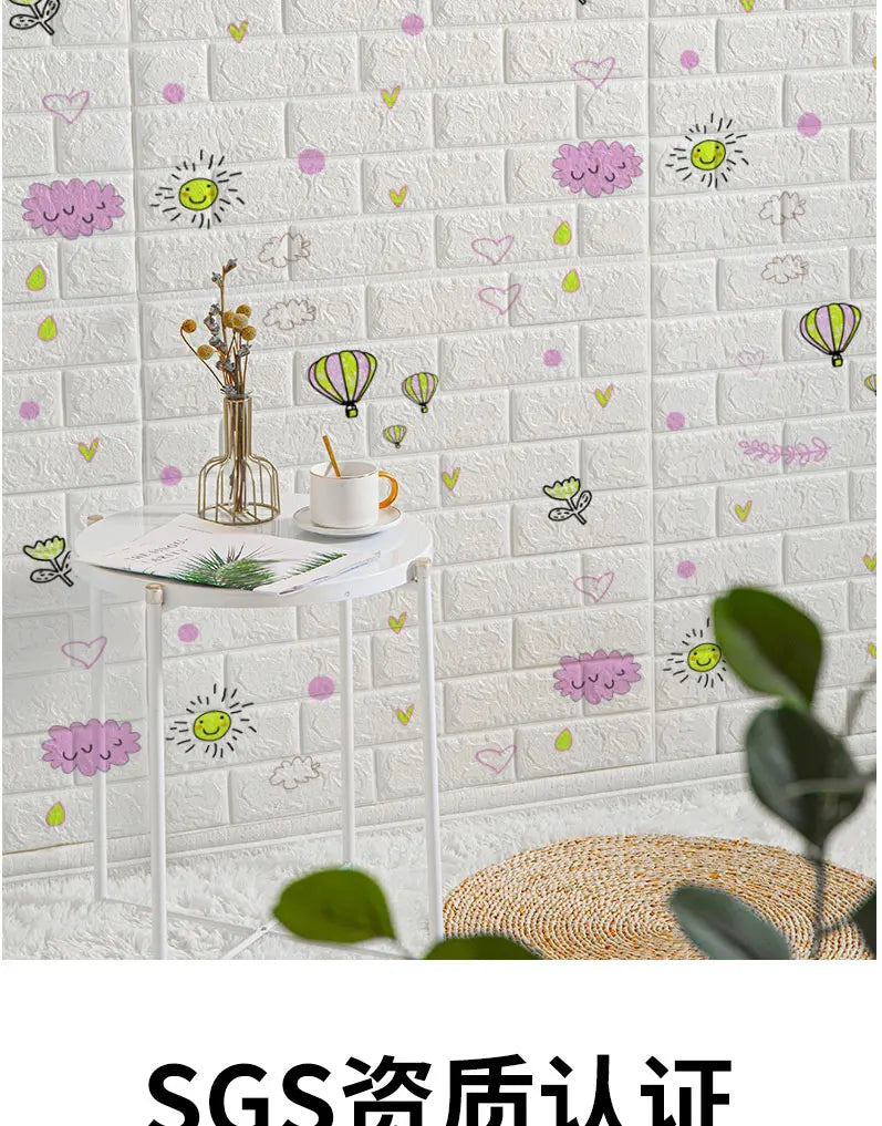 3D Foam Brick Wall Panels Stickers Self Adhesive Waterproof Living Room Wallpaper Wall Decal Home Decor Wallcovering TV Backdrop