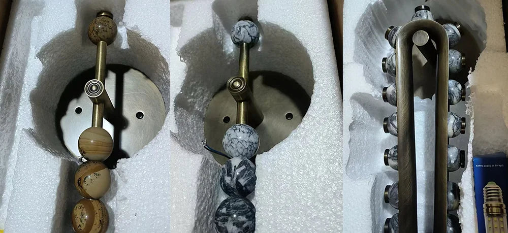 Luxury Marble Bronze Classic LED Wall Lamp