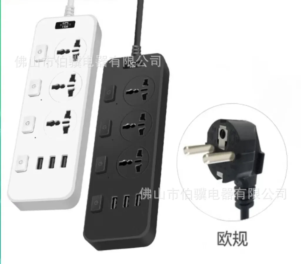 5M Extension Cable Power Plug Board Household Multi-function Power Strip Multi-plug with Usb Socket Two Feet US UK