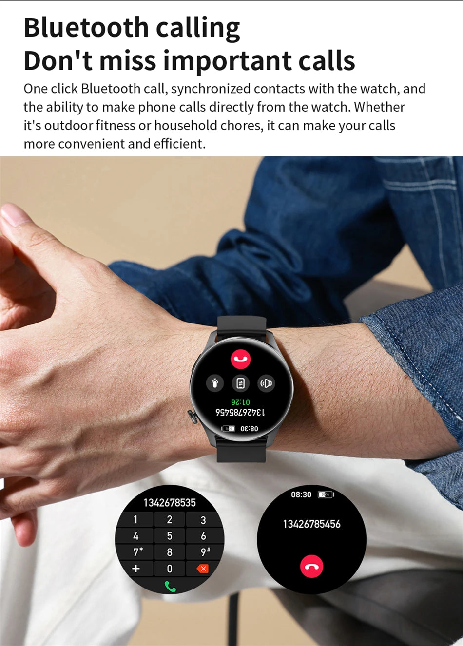 Smart Watch 4 Pro Waterproof, Bluetooth Calling