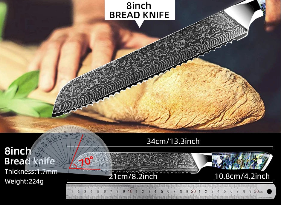 Dao Đầu Bếp VG10 67 Lớp Cán Vỏ Bào Ngọc Nhật Bản