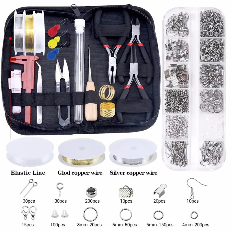Full Jewelry Making Tool Kit: Wire, Charms, Pliers