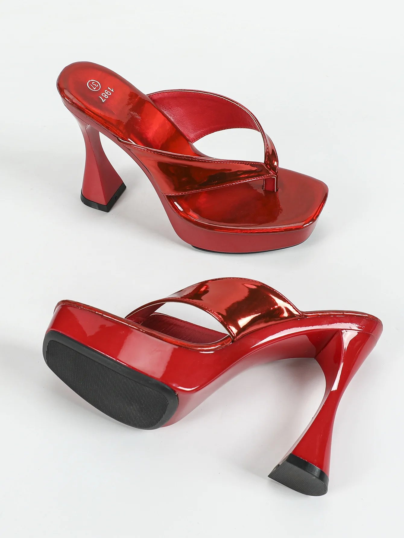 Women's Square Heel Sandals, 12CM Thick Sole Summer