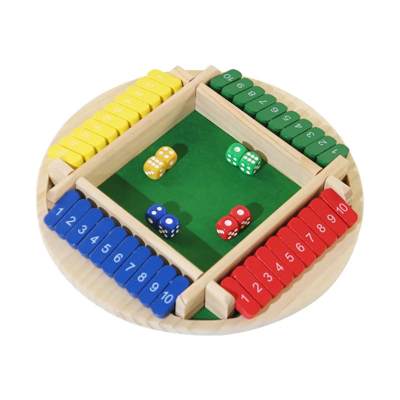 Round Flipping Game, Wooden Number Game, Shut The Box Dice Game - Parent-Child Board Game, Bar Party, Leisure Gambling Game