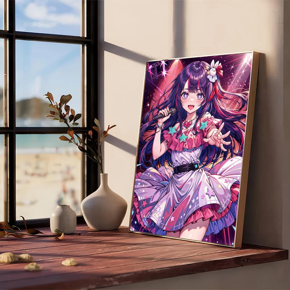 Japan Pop Anime Oshi No Ko DIY Sticky Poster Waterproof Paper Sticker Coffee House Bar Stickers Wall Painting