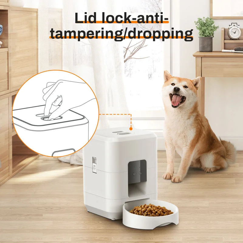 2L Automatic Pet Feeder for Cats with WiFi Smart Control Smartphone App Timed Quantitative Feeding Remote Feeding Cat Feeder