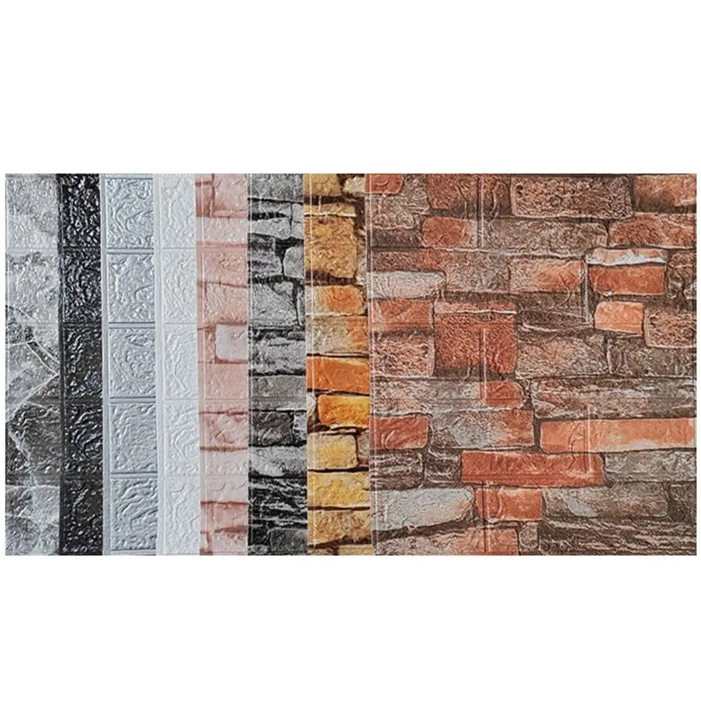 Giấy Dán Tường 3D Giả Gạch Chống Thấm Tự Dán