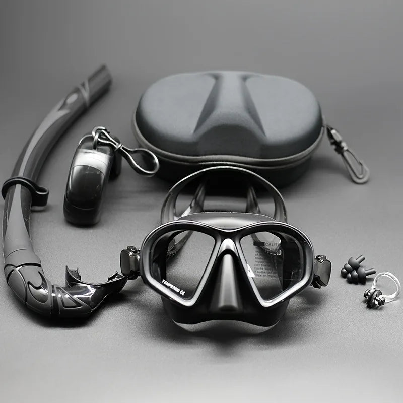 Professional Wet Low Volume Freediving Mask, Tempered Glass dive Mask, J-Type Diving Mask, Snorkel Set,buceo,수영,스노클링,마스크