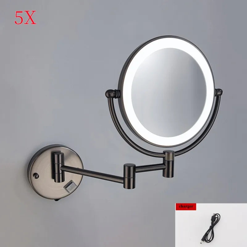 High-end Gold-Plated LED Folding Makeup Mirror