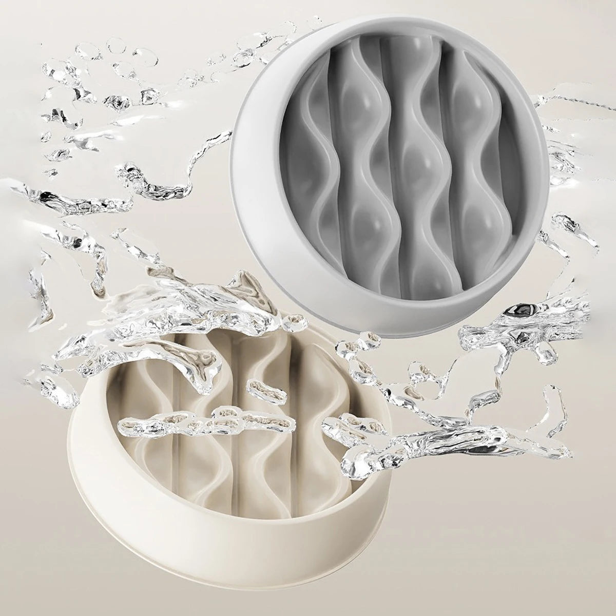 Pet Slow Feeding Bowl, Wavy Column Design, Dual-Purpose for Food & Water, Easy to Clean, for Cats & Dogs - Daisan Mart
