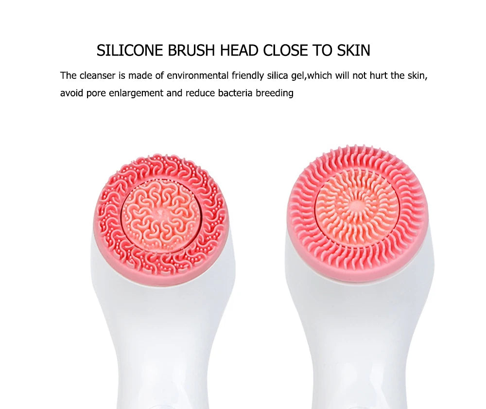 3-Head Ultrasonic Facial Cleanser for Deep Cleansing