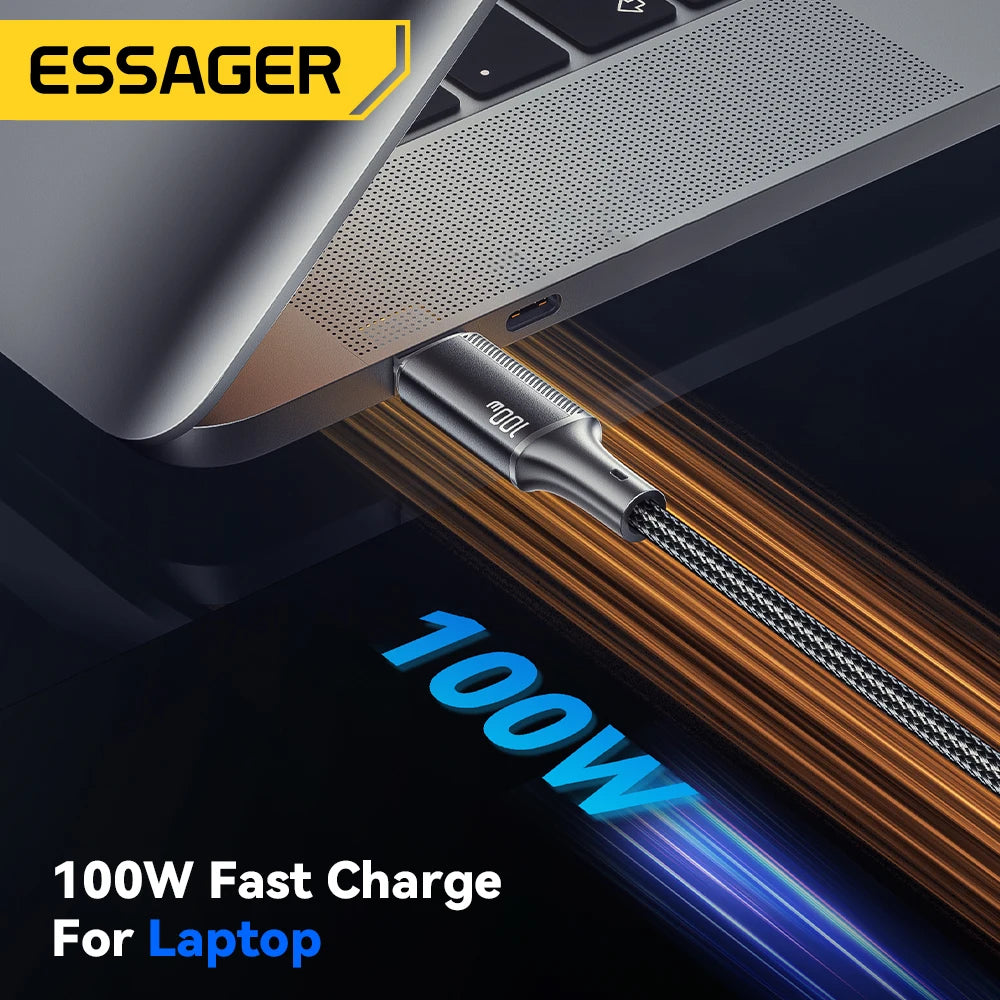 Cáp Sạc Nhanh Type-C 100W Essager Cho MacBook, iPhone 15 - Daisan Mart