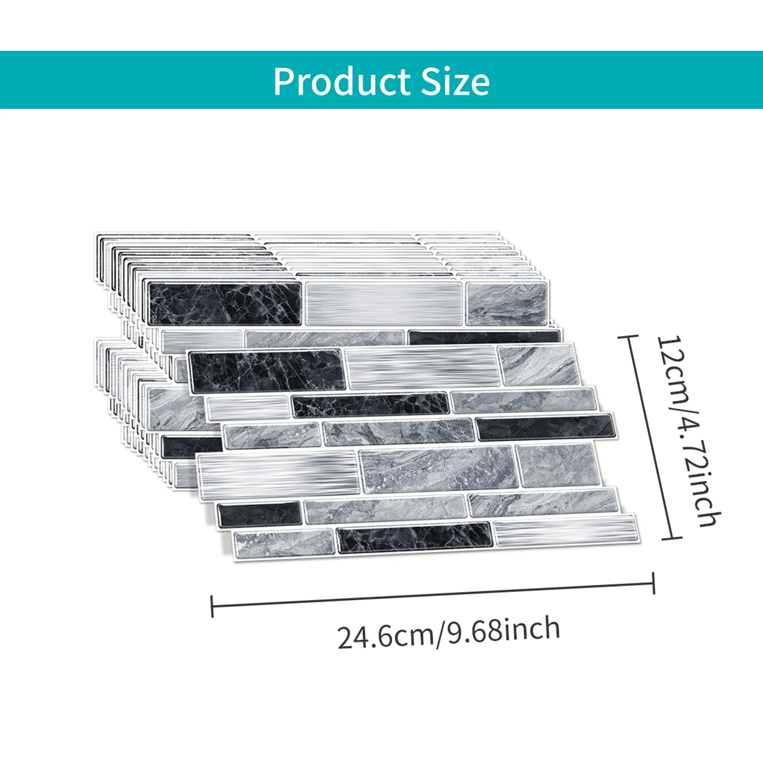 Miếng Dán Tường Vân Đá Chống Nước Dán Bếp 12/24/48pcs