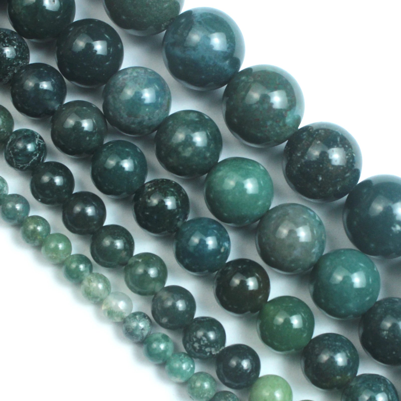 Chuỗi Hạt Đá Mã Não Rêu Tự Nhiên Trang Sức DIY