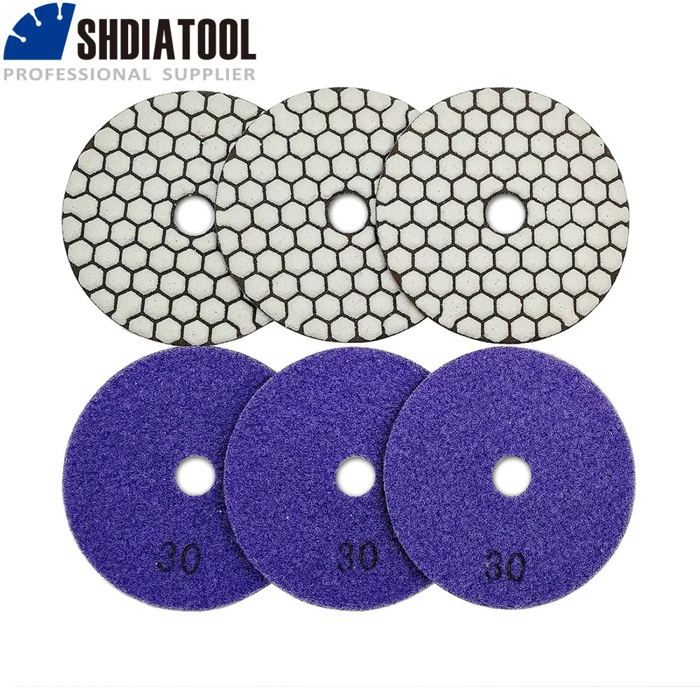 Đĩa Kim Cương SHDIATOOL 100mm - Bộ 6 Đánh Bóng Đá