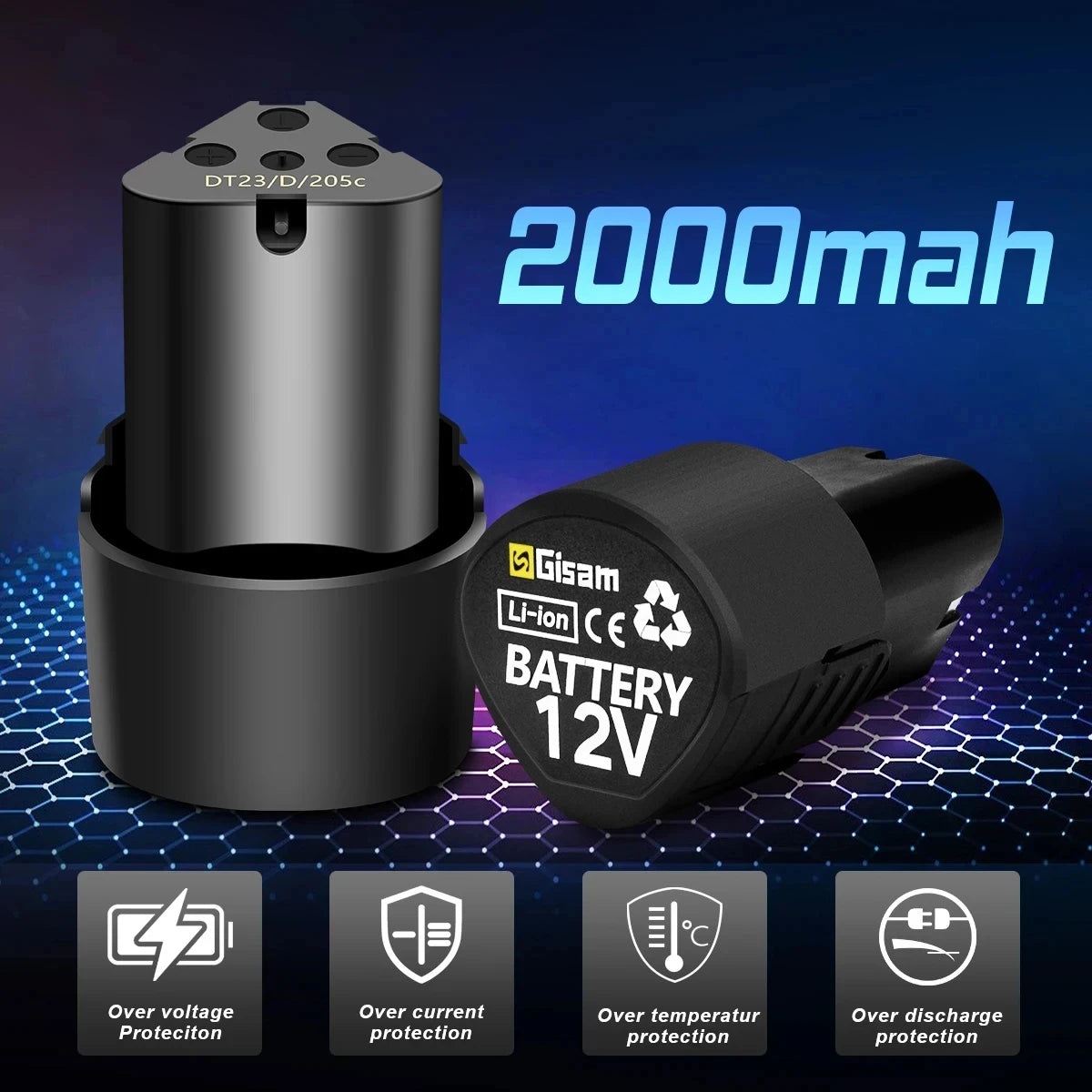 12V Brushless Electric Angle Grinder Electric Grinding Cutter Rechargeable Polishing Machine Cutting Power Tools 2000MAH Battery