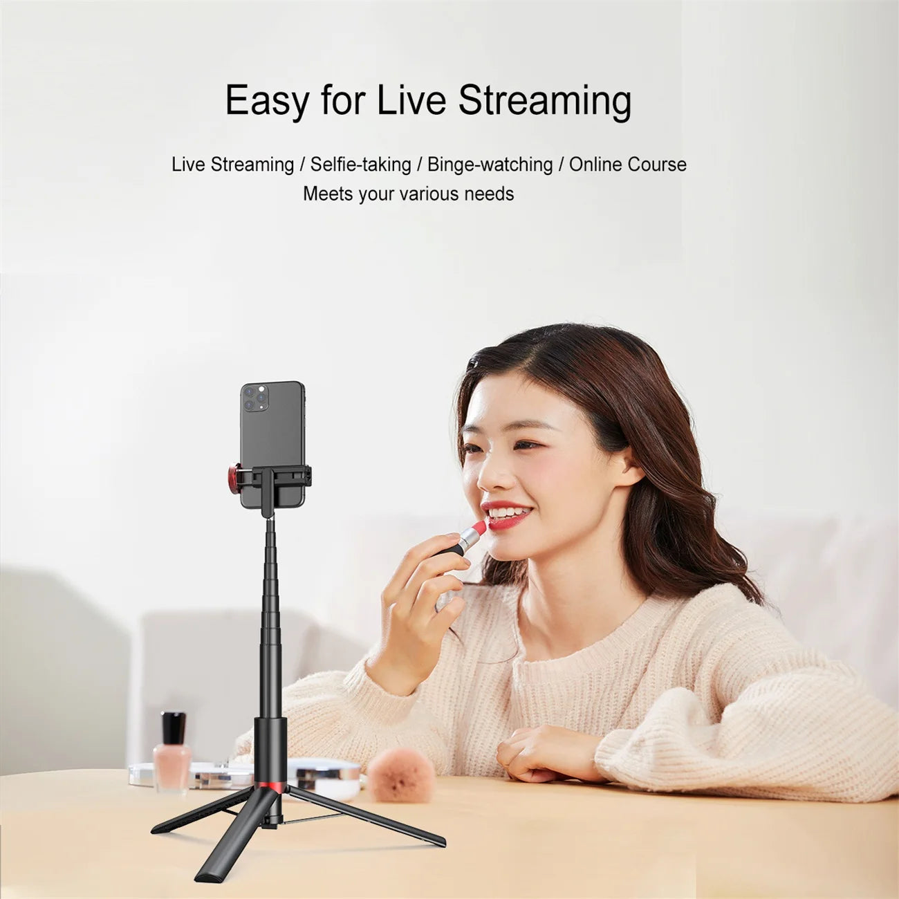 150cm Wireless Selfie Stick, Convenient Phone Stand