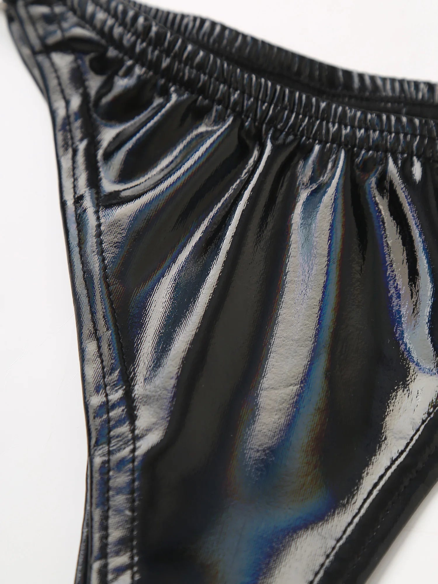 Women's Sexy Party O-Ring Shiny Leather Panties