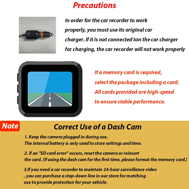 3-Eye Dash Cam, Night Recording, Full HD 1080P