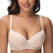 Big size women's support bra with underwire and thin foam