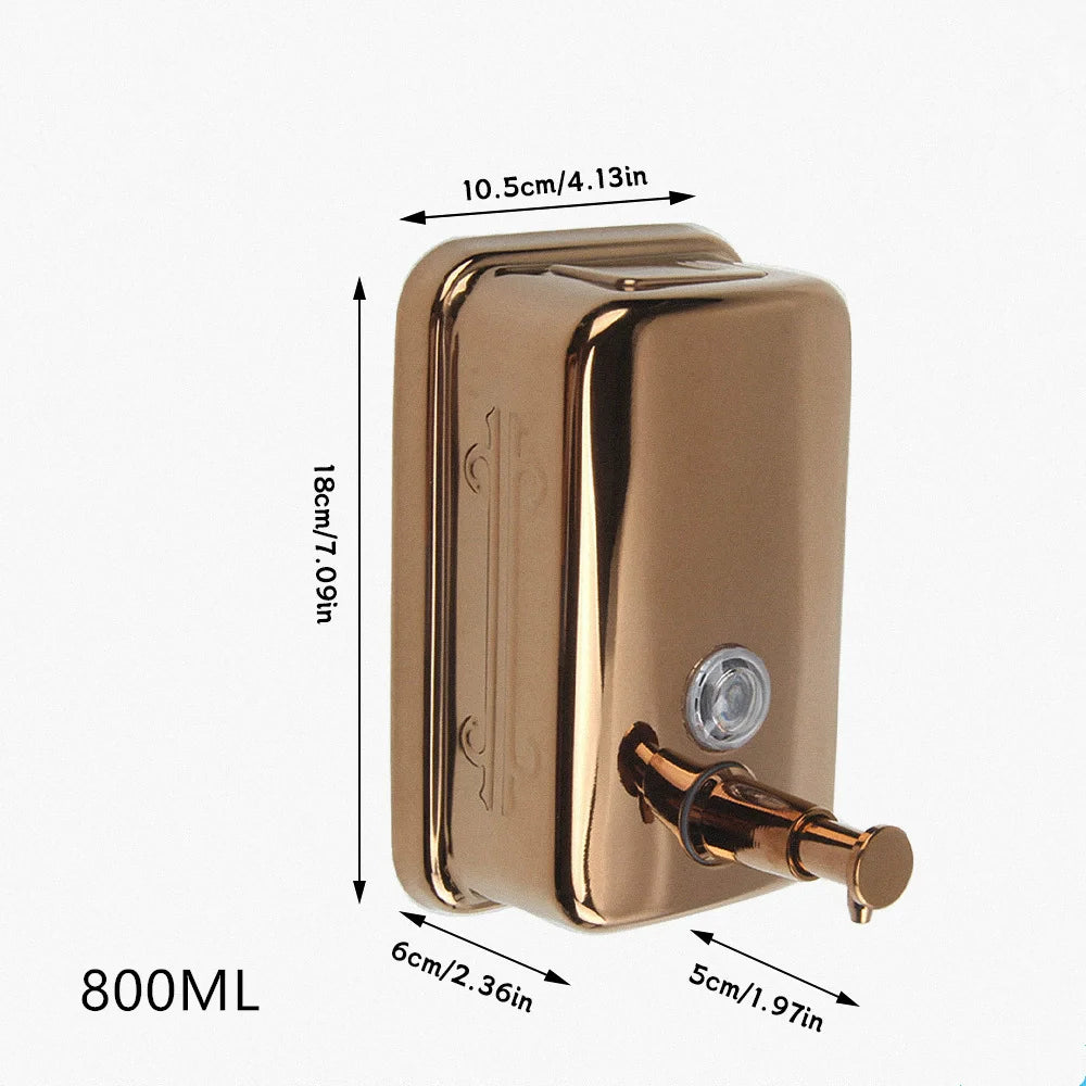 Bình Xà Phòng Treo Tường Inox 304 Mạ Vàng Hồng Cổ - Daisan Mart