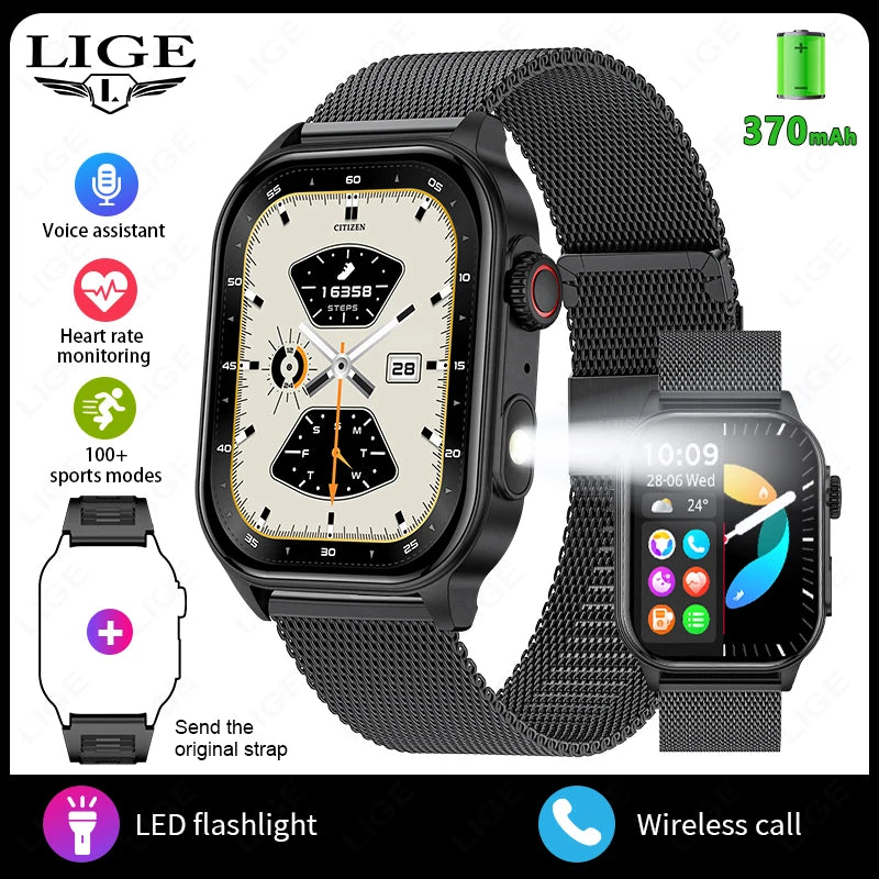 LIGE 2.01 Smart Watch Bluetooth Call Health