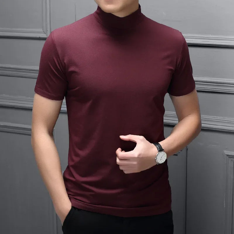 Men's Short Turtleneck Sweater, Bodycon, Youthful Fashion