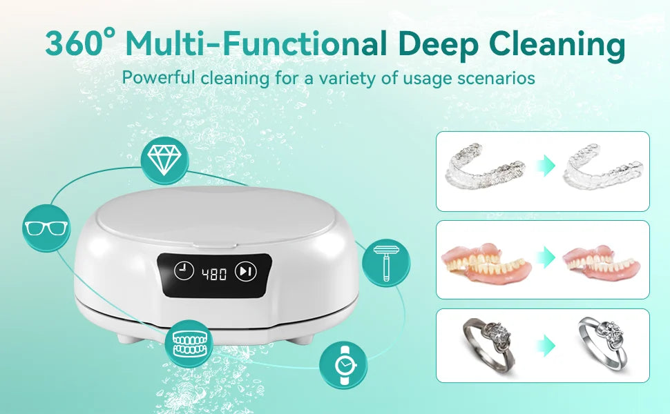 700ml large Ultrasonic Cleaner Bath Timer for Jewelry Parts Glasses Manicure Stones Cutters Dental Razor Brush Ultrasound Sonic