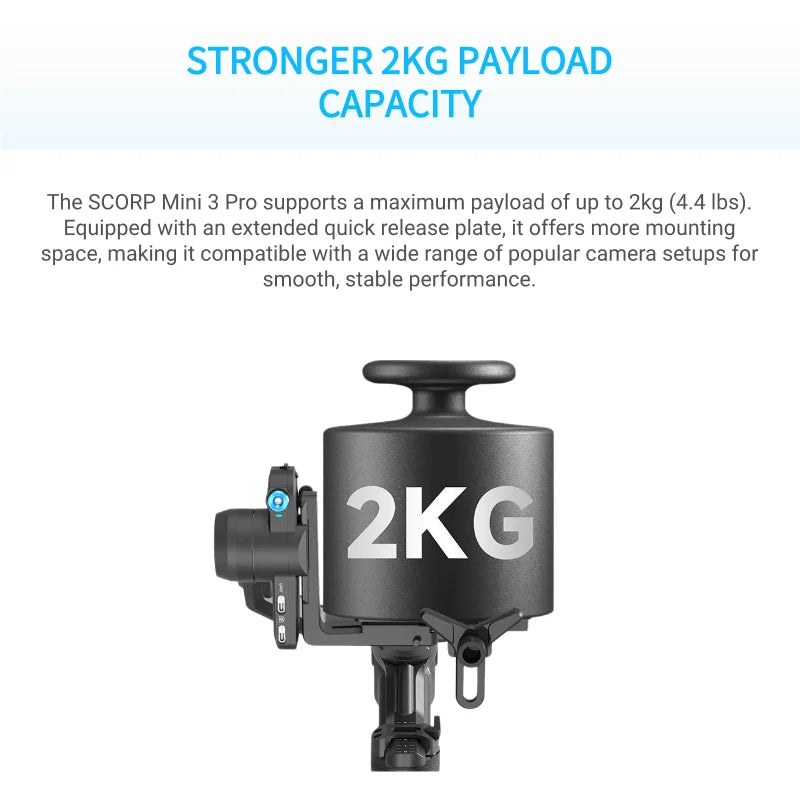 FeiyuTech SCORP Mini 3 Pro – 3-in-1 Gimbal with Detachable Handle &amp; AI 4.0 Tracking for Mirrorless, Action Cameras &amp; Phones