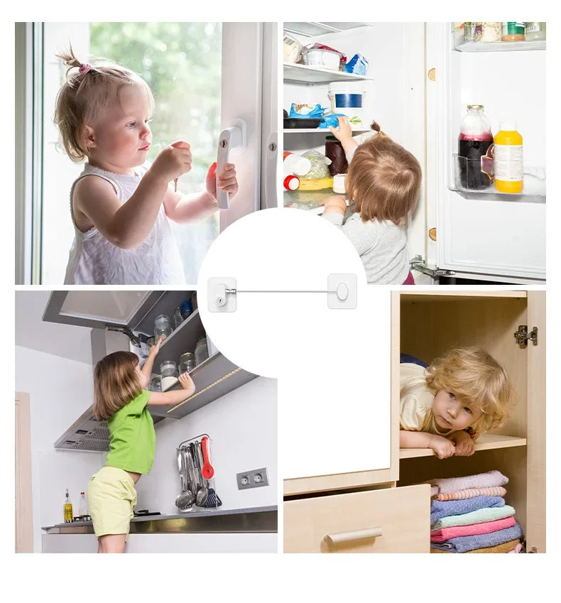 Baby Child Safety Lock Window Refrigerator Opening Security Cable Door Lock For Kids Safety Protector Protection Child Safety - Daisan Mart