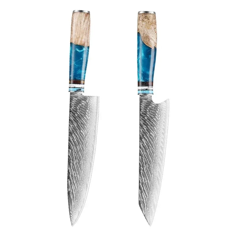 Damascus Kitchen Knife Set - Sharp and Multi-Purpose Japanese