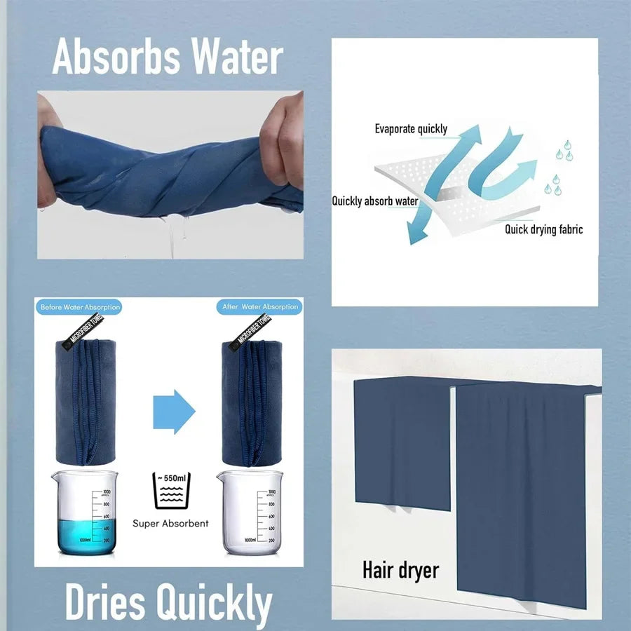 Khăn Đi Biển Siêu Thấm Microfiber Nhanh Khô 80x178cm