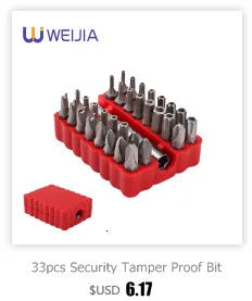 Mini Cordless Electric Screwdriver Pistol Rechargeable LED DIY 7-Piece