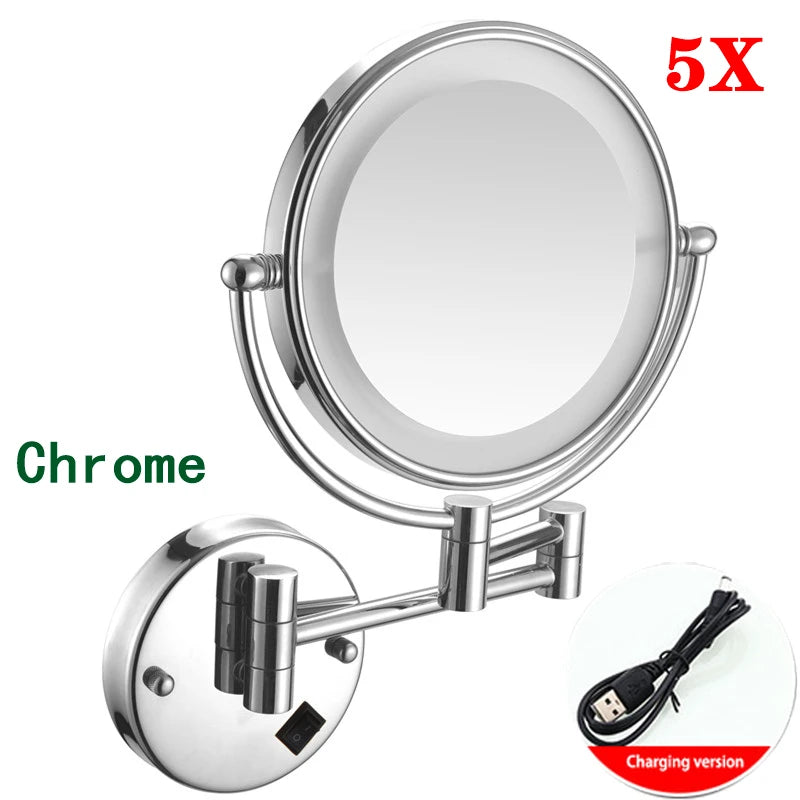 High-end Brushed Gold LED Hotel Makeup Mirror