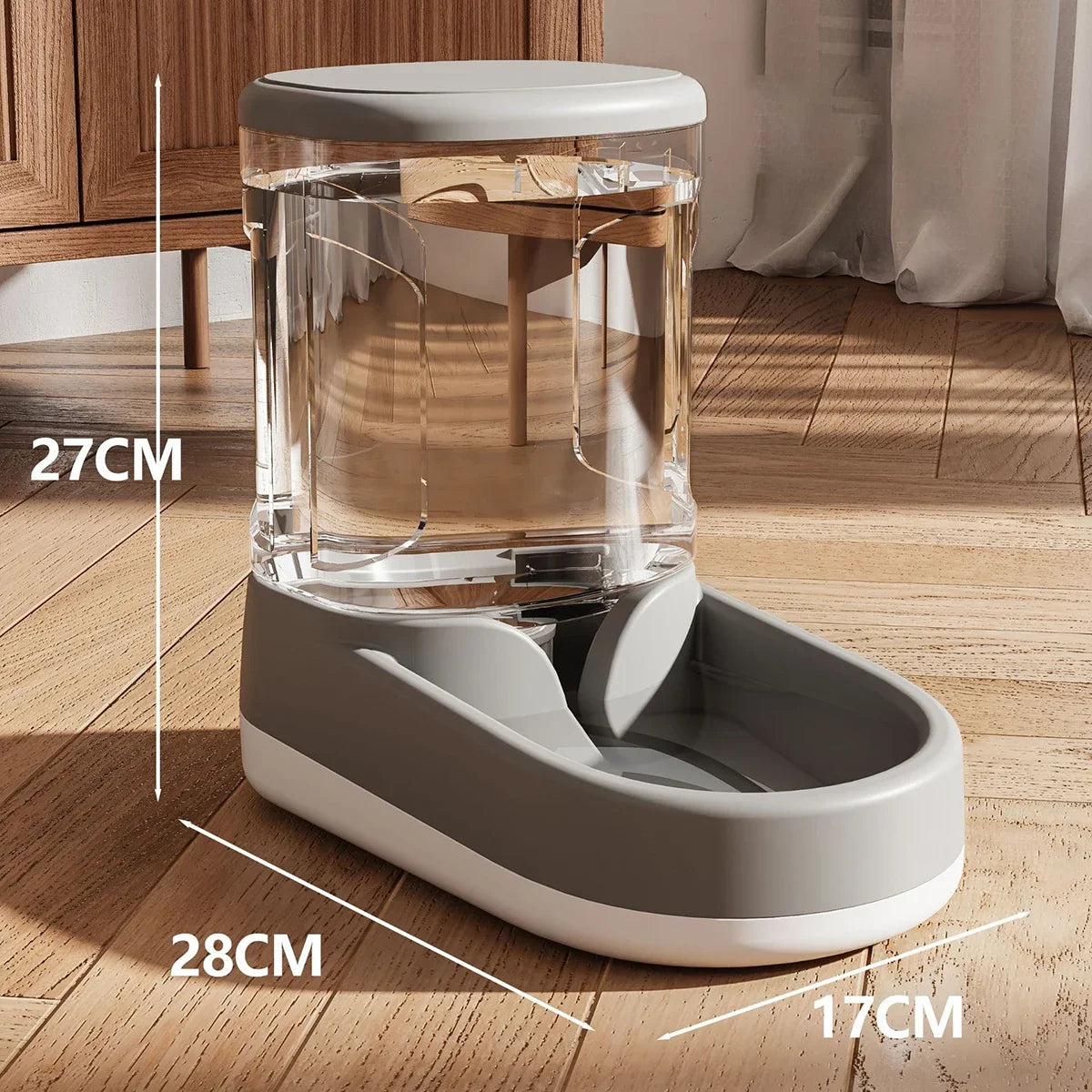 3.8L Large Capacity Pet Feeder Water Modern Design Dispenser Food Grade PP Material Anti Slip Bottom Design for Dog Cat Feeding - Daisan Mart