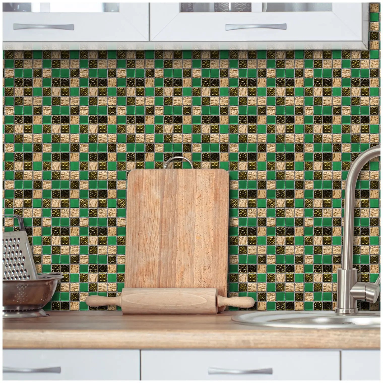 10 Waterproof Marble Mosaic Tile Stickers