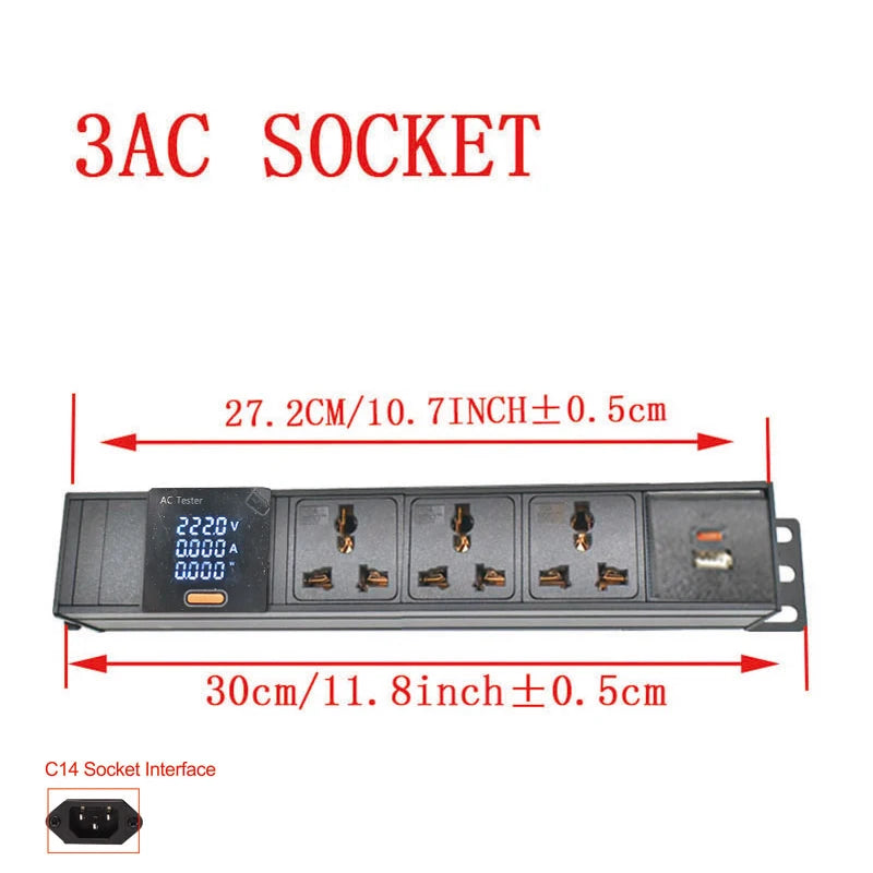 Ổ Cắm PDU Đa Năng 10A Có Đo Điện Áp & USB TPC