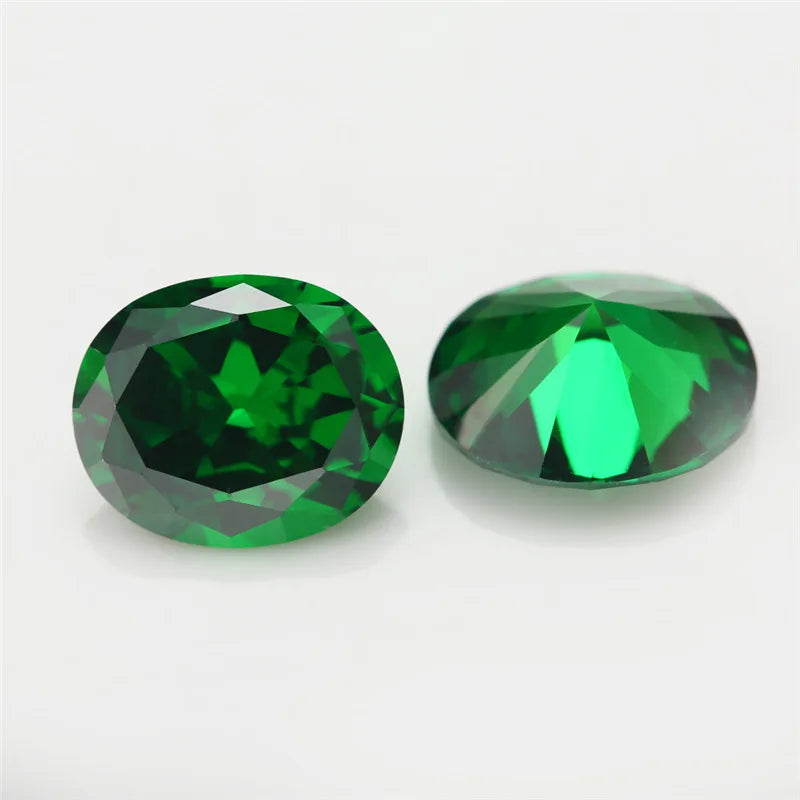 Oval 13x18mm Sparkling Synthetic Emerald