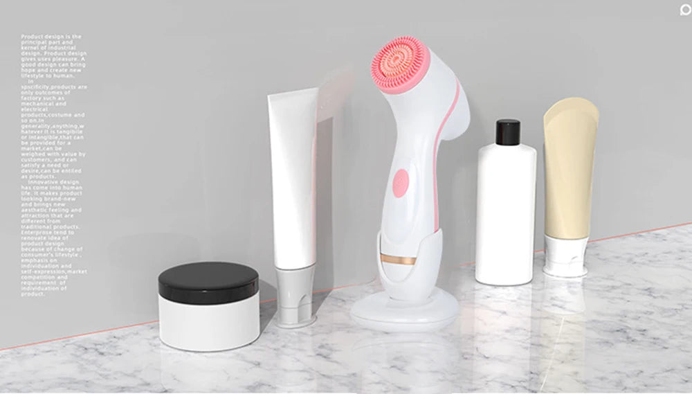 3-Head Ultrasonic Facial Cleanser for Deep Cleansing