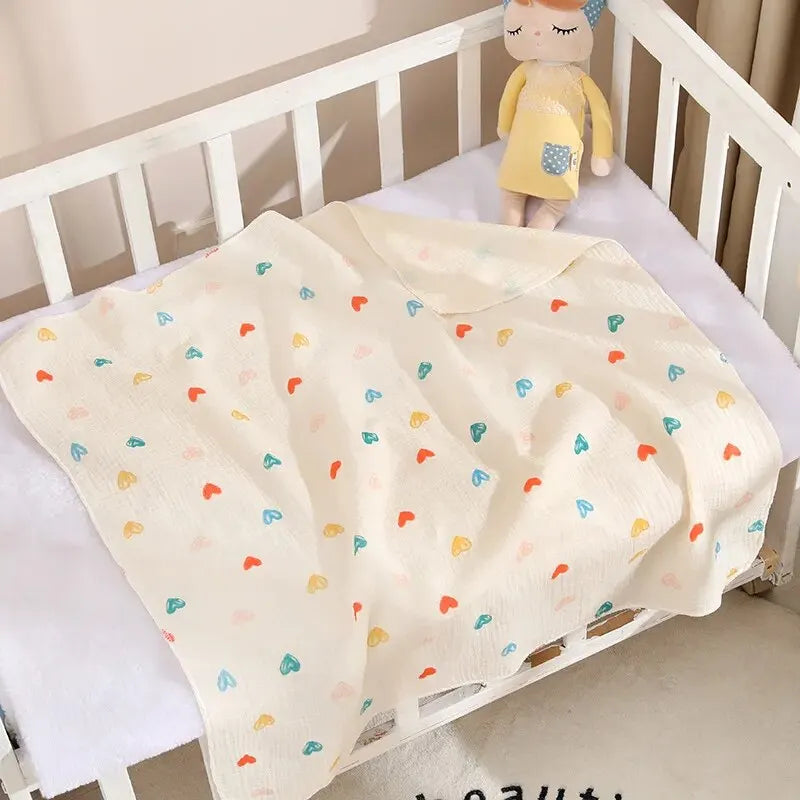 Multi-Purpose Cotton Muslin Newborn Baby Swaddle Blanket For Mother And Baby