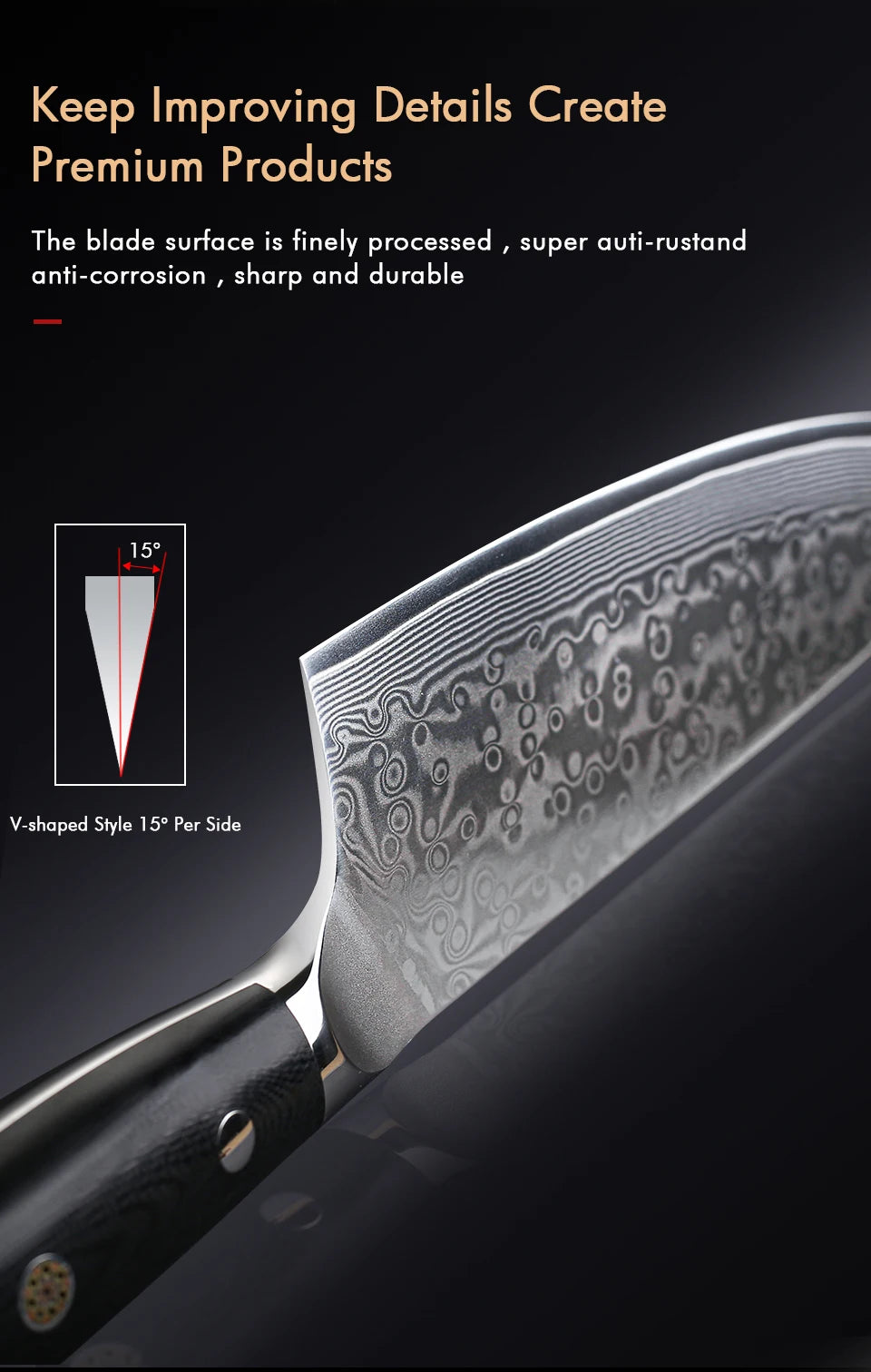 Bộ Dao Bếp Nhật 67 Lớp Damascus VG10 Siêu Bền