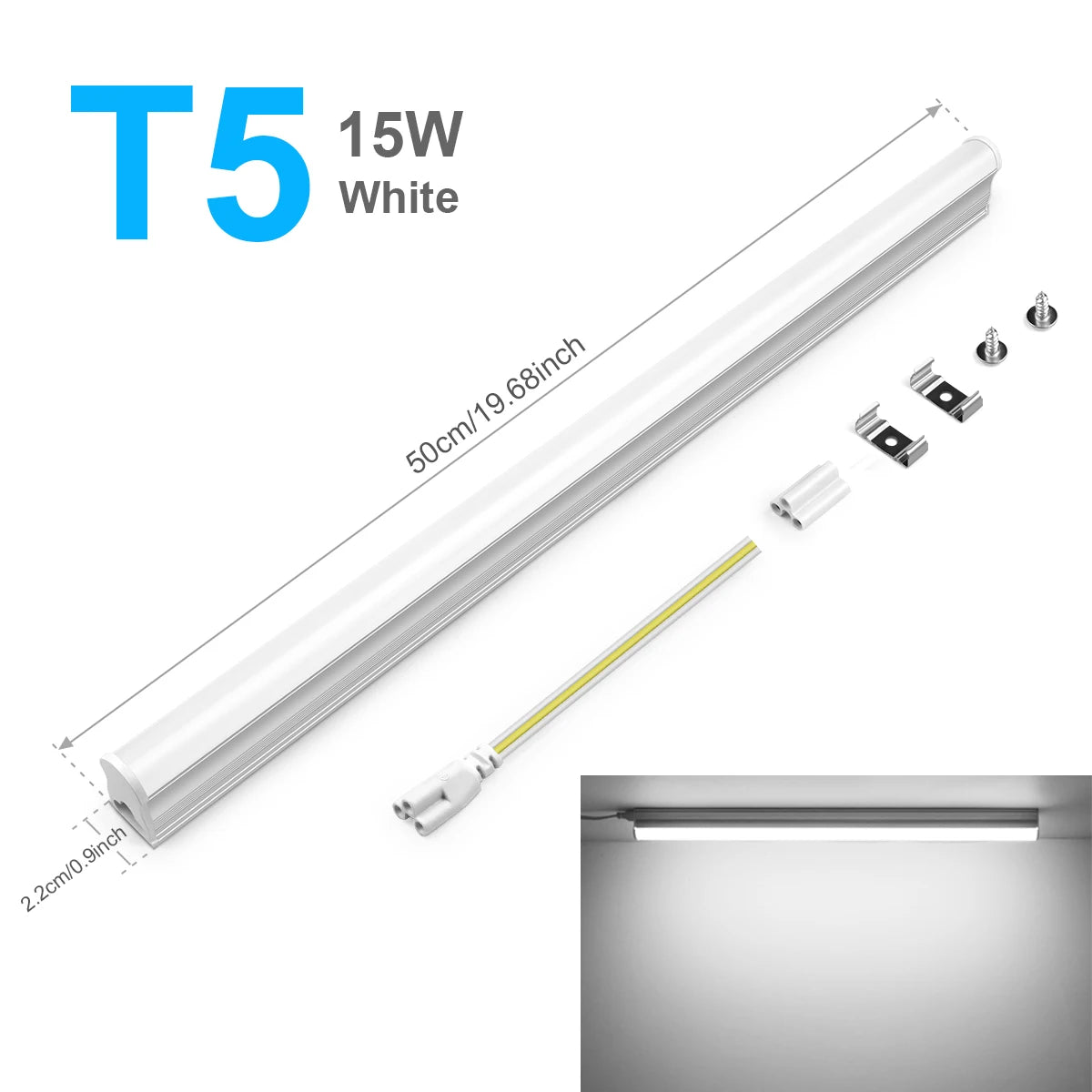 Super Bright 50cm T5/T8 LED Lights for Factories, Kitchens, Garages