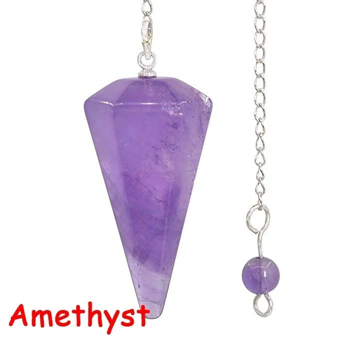 Quartz Amethyst Boho Healing Pendulum Charm